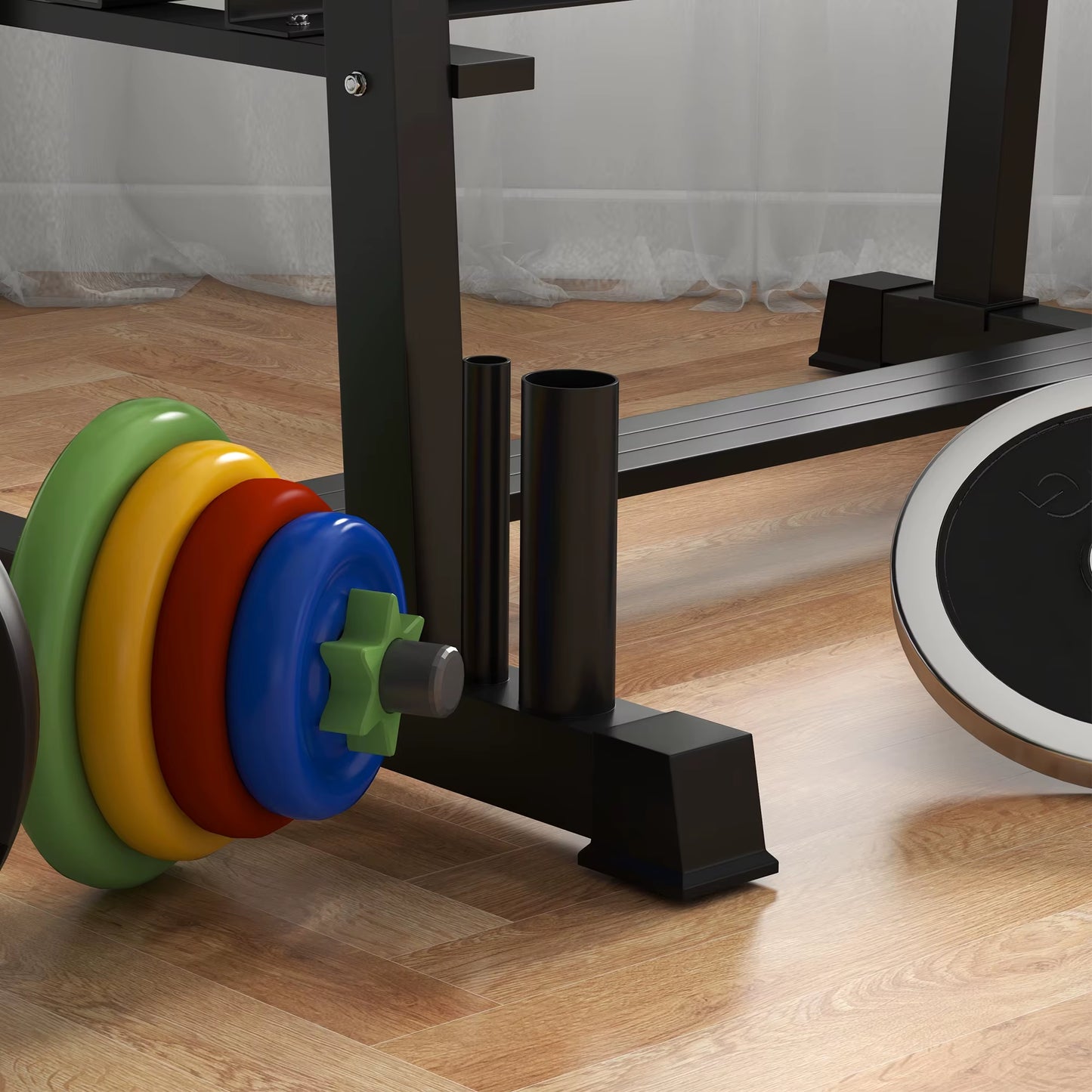 3-Tier Dumbbell Rack, Versatile Weight Rack W/ 4 Weight Rods (Rack Only)