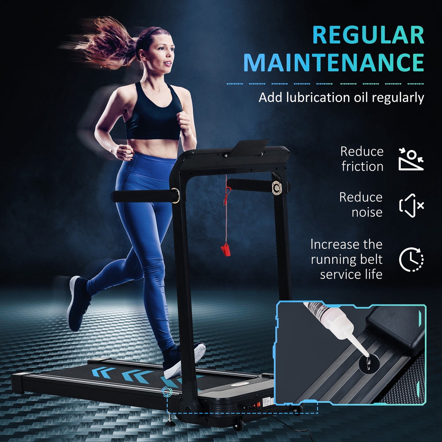 1.85HP Electric Treadmill Motorised Folding Running Machine 12 Km/H Fitness