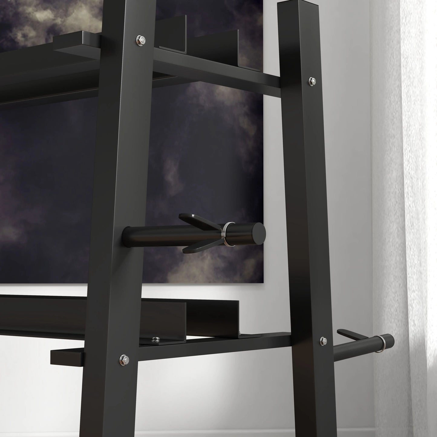 3-Tier Dumbbell Rack, Versatile Weight Rack W/ 4 Weight Rods (Rack Only)