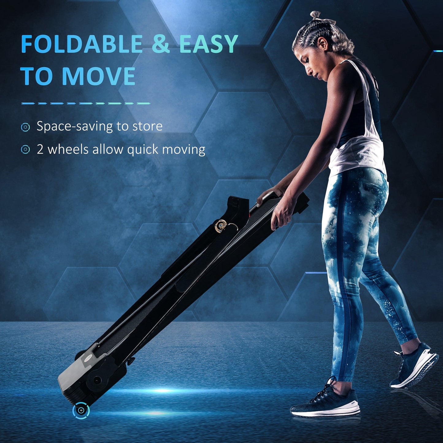 1.85HP Electric Treadmill Motorised Folding Running Machine 12 Km/H Fitness