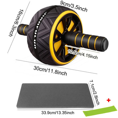 Pro Abs Roller Exercise Wheel Abdominal Core Strength Workout Muscle Cruncher
